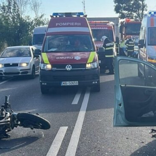 Motociclist rănit într-un accident pe DN 65 în afara Slatinei